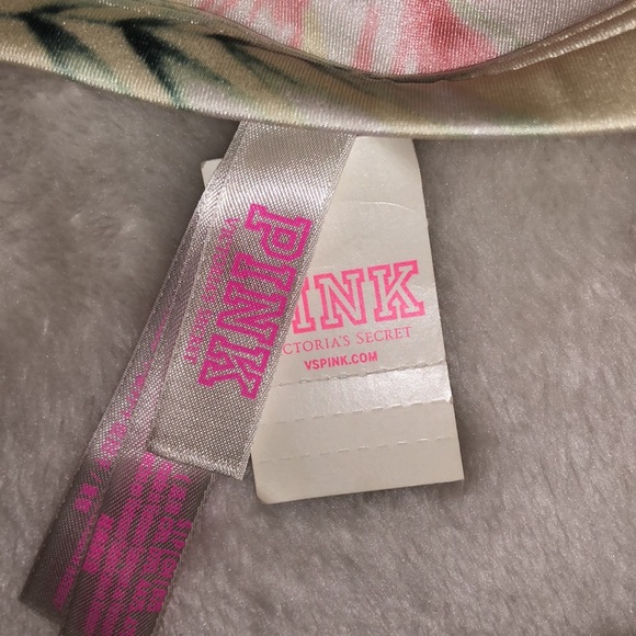 NWT Victoria’s Secret PINK Unlined White Satin Flower Racer Halter Bra - Sz S - Picture 5 of 8